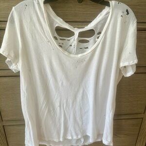 White Distressed Women's Tshirt